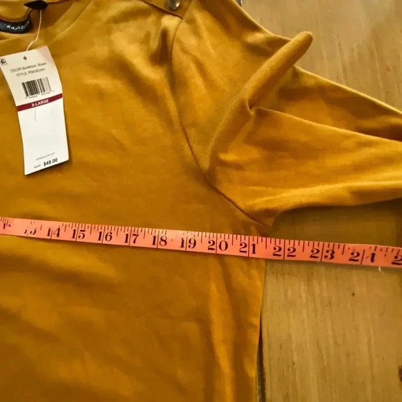 Women’s Long Sleeve Cotton Crew Neck Tee Accent Buttons Gold Burnt Orange NEW xl - Picture 8 of 15